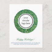 ビジネスロゴ名門私立校風のハッピーホリデーメッセージ ポストカード (正面)