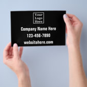 ビジネスロゴ名電話ウェブサイトブラックテンプレート チラシ (ハンドル)