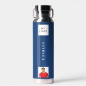 ビジネスロゴ名photo navy blue ウォーターボトル (正面)