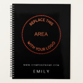 ビジネスロゴ名Webサイトブラック プランナー手帳 (正面)