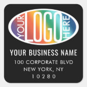 ビジネスロゴ基本ブラック差出人住所 スクエアシール (正面)