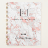 ビジネスロゴ大理石バラ金ゴールドモノグラム2023 プランナー手帳 (正面)