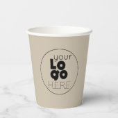 ビジネスロゴ天然トープ紙パーティーカップ 紙コップ (裏面)
