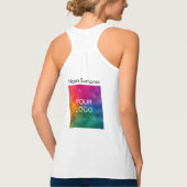 ビジネスロゴ従業員の女性のレーサーバックスリムフィット タンクトップ (裏面)