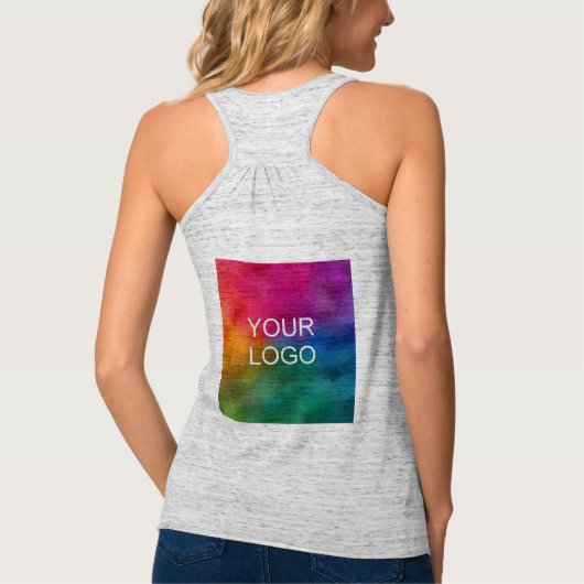 ビジネスロゴ従業員の女性の両面 タンクトップ (裏面)