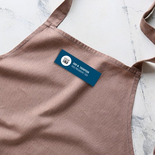 ビジネスロゴ従業員の青い名前タグ 名札