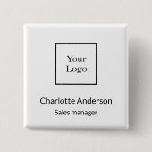 ビジネスロゴ従業員名タグ 缶バッジ (正面)