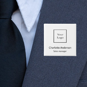 ビジネスロゴ従業員名タグ 缶バッジ