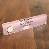 ビジネスロゴ従業員名ピンクメタルルック デスクネームプレート (側面)