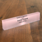 ビジネスロゴ従業員名ピンクメタルルック デスクネームプレート (側面)