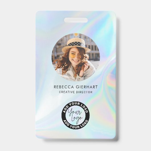 ビジネスロゴ従業員名写真ID バッジ (正面)