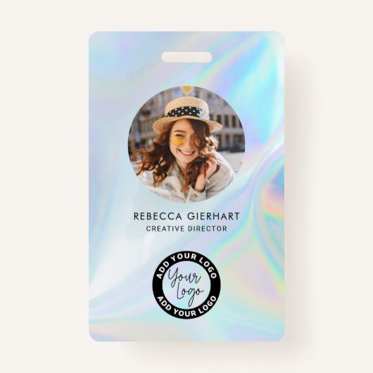 ビジネスロゴ従業員名写真ID バッジ (正面)