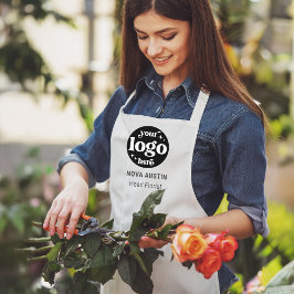 ビジネスロゴ従業員名役職タイトル白 エプロン