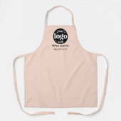 ビジネスロゴ従業員名役職赤面ピンク エプロン (正面)