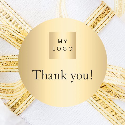 ビジネスロゴ感謝してい金ゴールド ラウンドシール
