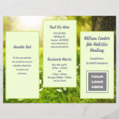 ビジネスロゴ折り畳みパンフレットSunshine Green チラシ (正面)