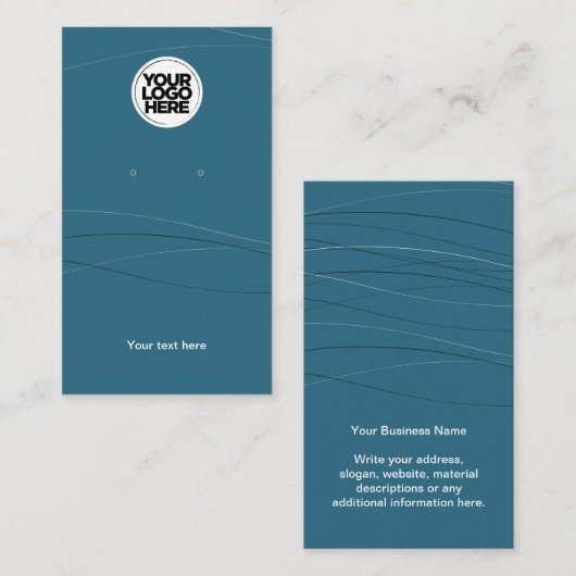 ビジネスロゴ抽象芸術ブルーイヤリングディスプレイカード 名刺 (正面/裏面)