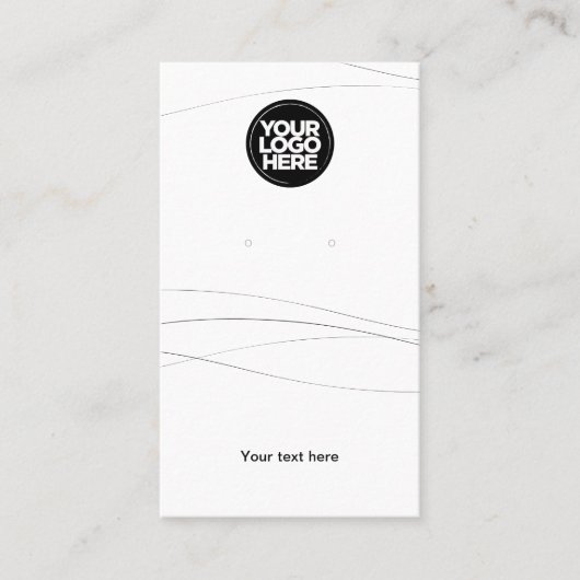 ビジネスロゴ抽象芸術ホワイトイヤリング表示カード 名刺 (正面)