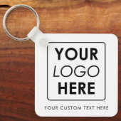 ビジネスロゴ文字QRコード両面ホワイト キーホルダー (正面)