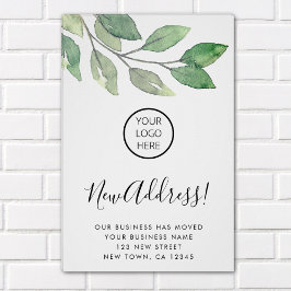 ビジネスロゴ新しい住所の水色 ポスター