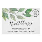 ビジネスロゴ新しい住所ウォーターカラーポスター ポスター (正面)