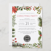 ビジネスロゴ植物性クリスマスパーティー 招待状 (正面)