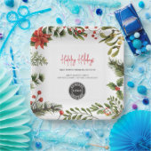ビジネスロゴ植物性クリスマス社員パーティー ペーパープレート (パーティー)