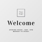 ビジネスロゴ歓迎の営業時間 ウィンドウサイン (シート)