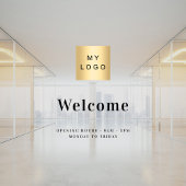 ビジネスロゴ歓迎の営業時間 ウィンドウサイン