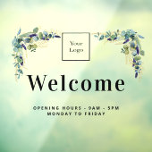 ビジネスロゴ歓迎オープニング時間eucalyptus ウィンドウサイン (シート3)