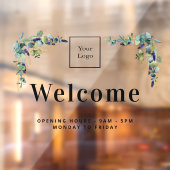 ビジネスロゴ歓迎オープニング時間eucalyptus ウィンドウサイン (シート2)