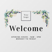 ビジネスロゴ歓迎オープニング時間eucalyptus ウィンドウサイン (シート)