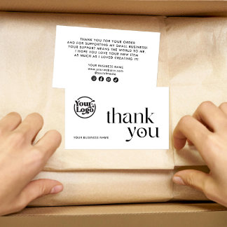 ビジネスロゴ注文包装ホワイトサンキューカード 名刺
