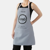 ビジネスロゴ淡灰色がかった従業員スタッフ名 エプロン (インサイチュ)