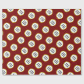 ビジネスロゴ深い赤白金ゴールドパタエレガントーン ラッピングペーパー (フラット)