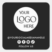 ビジネスロゴ独自のソーシャルメディアを作成モダン スクエアシール (正面)