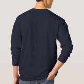 ビジネスロゴ男性用長袖シャツ | ネイビーブルー Tシャツ (裏面)