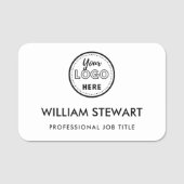 ビジネスロゴ白人従業員の名前 名札 (正面)