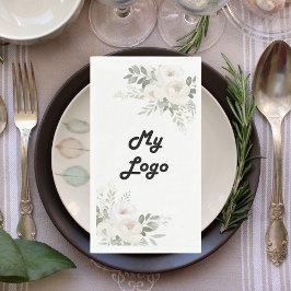 ビジネスロゴ白花模様ブランド色