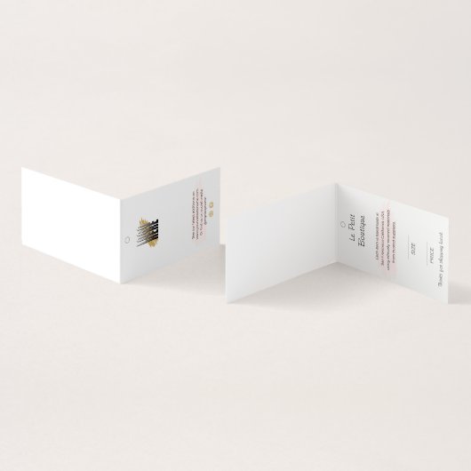 ビジネスロゴ白衣料品価格ラベル 名刺 (内部&外部)