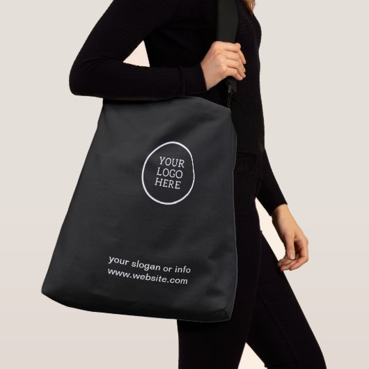 ビジネスロゴ白黒のプロモーション クロスボディバッグ (クローズアップ)