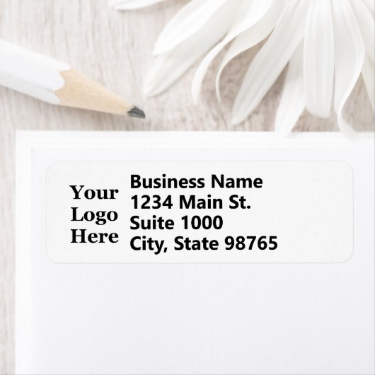 ビジネスロゴ白黒の基本差出人住所 ラベル (インサイチュ)