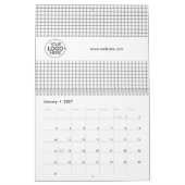 ビジネスロゴ白黒プロモーション カレンダー (1月 2027)