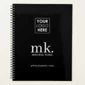 ビジネスロゴ白黒モダンモノグラムイニシャル プランナー手帳 (正面)