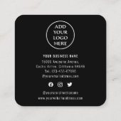 ビジネスロゴ白黒モダンQRコードロイヤリティ 割引カード (裏面)