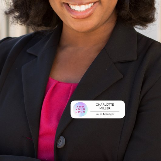 ビジネスロゴ白黒従業員モダン 名札