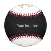ビジネスロゴ白黒文字 野球ボール (裏面)