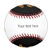 ビジネスロゴ白黒文字 野球ボール (正面)