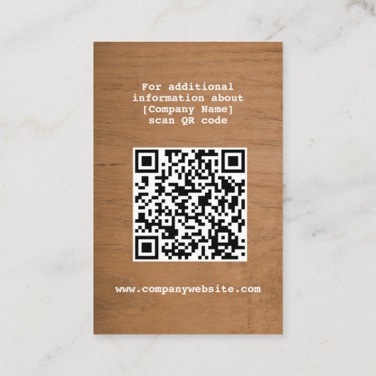 ビジネスロゴ素朴ライトウッド写真社員 名刺 (裏面)