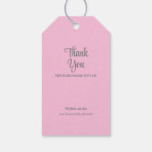 ビジネスロゴ編集可能QRコードピンク価格ラベル ギフトタグ (裏面)